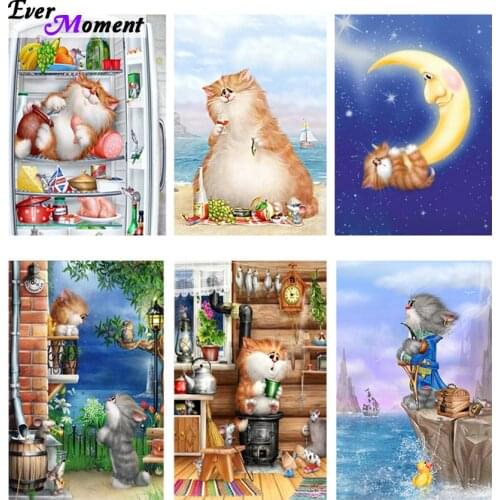 Picture of diamond mosaic handmade cat cross stitch crystal diamond sets unfinished decorative full diamond embroidery ASF548