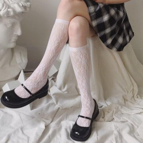 Summer Stocking For Girl Lolita Hollow Out Harajuku Sexy Lingerie Fishnet Vintage Mesh Tights Breathable Clothing Transparent