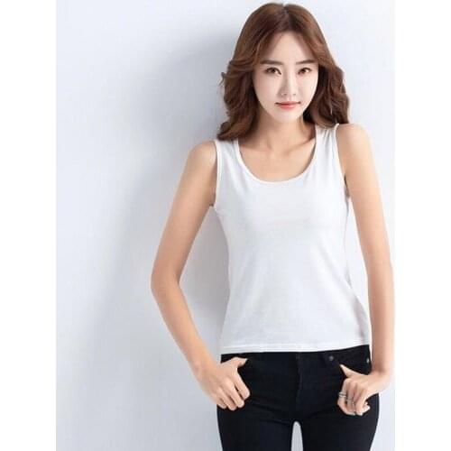 Summer 2021 Cotton Women Tank Top Fitness Sexy Sleeveless Sport Vest Elegant Lady Bottoming Tees Streetwear White Tanks X198