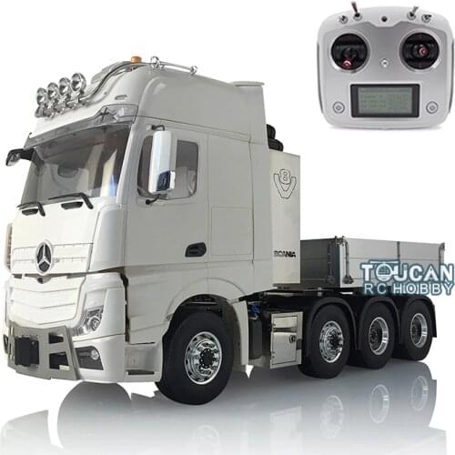 1/14 LESU Metal Chassis Hercules Cabin for DIY Actros RC Truck W/ Light Sound Radio Hopper THZH0737-SMT3