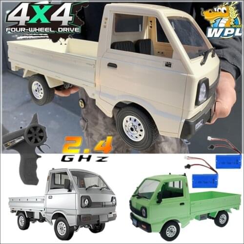 WPL D12 1/10 2WD RC Car Simulation Drift Truck Brushed 260 motor Climbing Car LED Light On-road RC Car Toys For Boys Kids Gifts