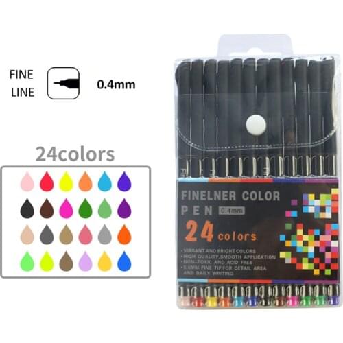 Colored Fine Liner Pen Set Bullet Journal Pen 0.4mm Micron Fineliners Drawing Sketch Marker Tiralineas Art Markers Brashpen