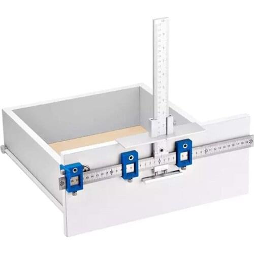 Punch Locator Aluminum Alloy Adjustable Cabinet Hardware Jig Template Wood Drilling Dowelling Guide for Drawer Door Handle Knob