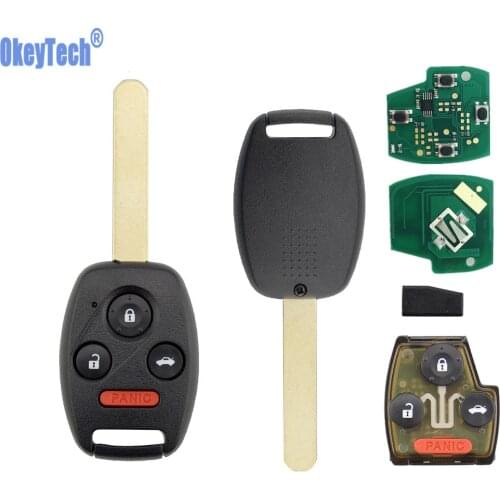 OkeyTech Remote Control Car Key ID46 chip 3+1 Buttons 313.8MHz for Honda Pilot Accord 2008 2009 2010 2011 2012 FCC KR55WK49308