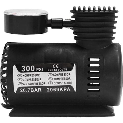 300 Psi 12V Portable Car Tire Inflator Mini Air Compressor Football Basketball Electric Pump Balloon Swimming Ring Air Pump