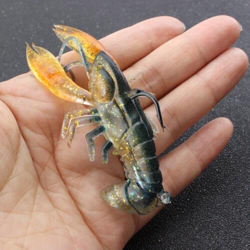 1Pcs Shrimp Soft Baits 80mm 14g silicone shrimp bait Worms With hook fishing lure Deepwater Lead head Grubs Fish shape Lure