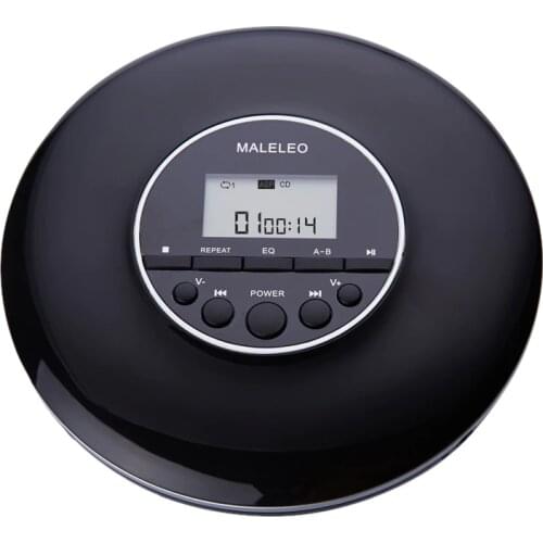 Portable CD Player, for Adults Students Kids Personal Compact Disc CD Player with Headphones Jack, Walkman with LCD Display -Bla