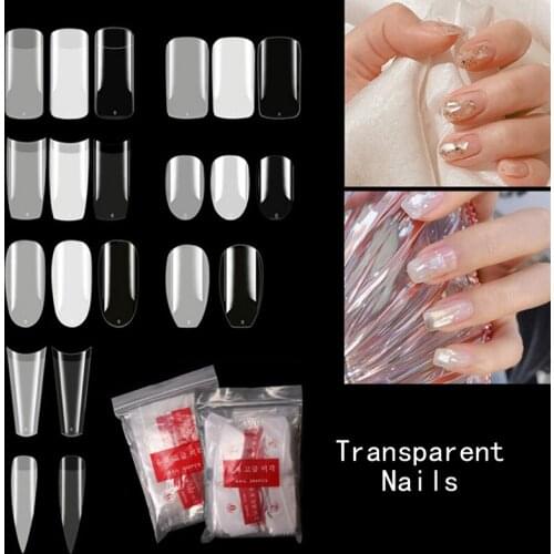 Transparent Half Cover False French Nail Art Artificial Acrylic Gel UV Manicure Design Set DIY Tool