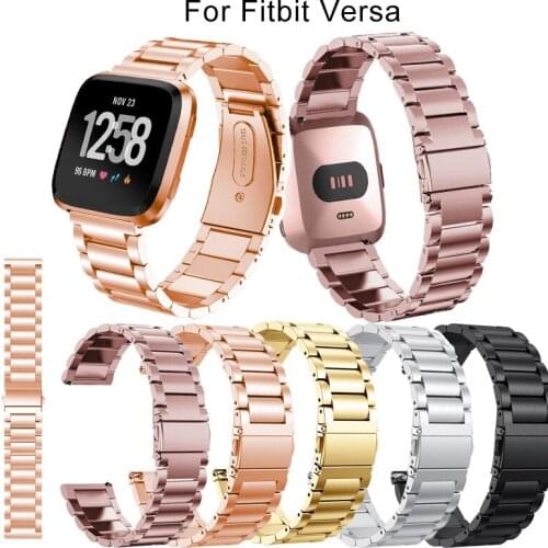 Stainless Steel Watch Strap For Fitbit Versa new fashion Band Bracelet Replacement Metal Wristbands Accessories For Fitbit Versa