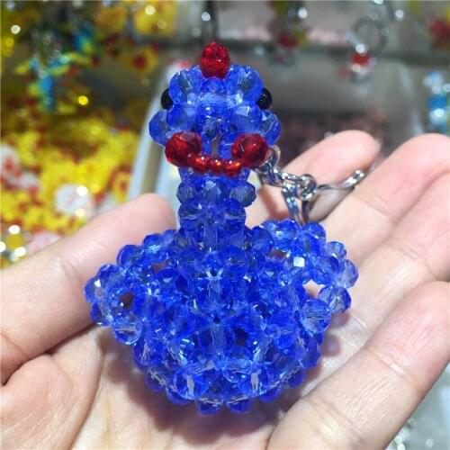 Cute Swan Keychain Austrian Crystal Colorful Hand Made Key Ring Gift For Women Girls Bag Pendant Charms Key Chains As Gift