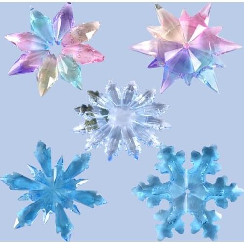 Snowflake Crystal Epoxy Resin Mold Ornaments Octagonal Shape Mold Pendant Silicone Crafts Molds for DIY Jewelry Making Tools