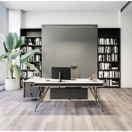 Boss desk simple modern light luxury small office manager in charge of red creative desk and chair set