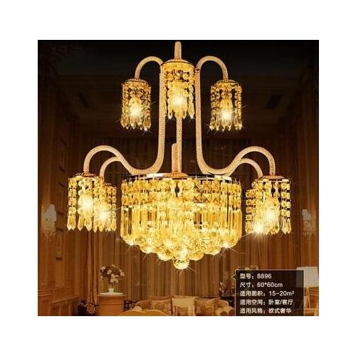 LED Sitting Room Dining-room Of Europe Type Contracted Creative Crystal Droplight Bedroom Chandeliers 110-240V