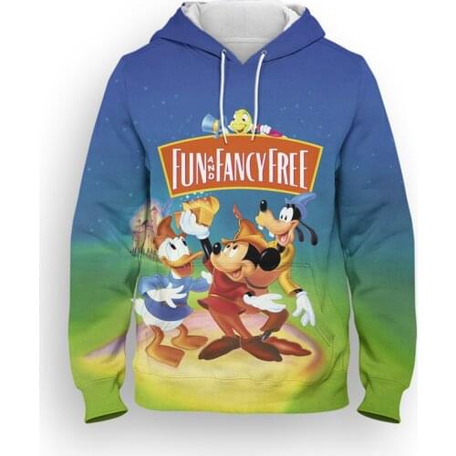 Fun and Fancy Free Cartoon Anime Sweatshirt For Children Spring Fashion Men Hoodies Disney 3D Print Women Oversized Tracksuit