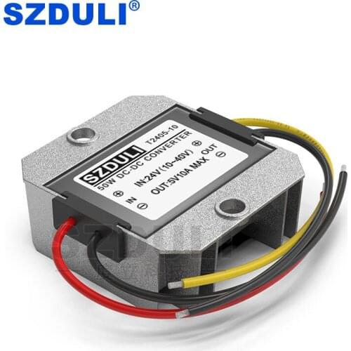High quality 24V to 5V 10A DC regulator 12V to 5V reducer 12V/24V to 5V DC voltage converter SZDULI