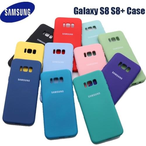 For Samsung Galaxy S8 Plus/S8+ Liquid Silicone Case Phone Protection Cover For S 8/S8 Plus/S8 + Touch Soft Silky Shell With Logo