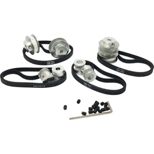 20 Teeth 40 Teeth 2GT Timing Pulley and Length 200mm 202mm 204mm 208mm GT2 Belts in Closed Loop for 3D Printer