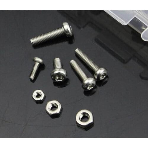 1box 304 stainless steel cross round head inside plum anti-theft screw set without column machine screw bolt with nut