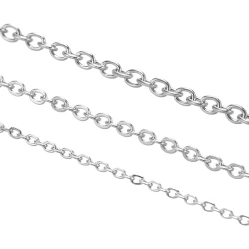 1 meter Stainless steel Chain round Necklace DIY material High Quality Diy Jewelry Findings Accessories