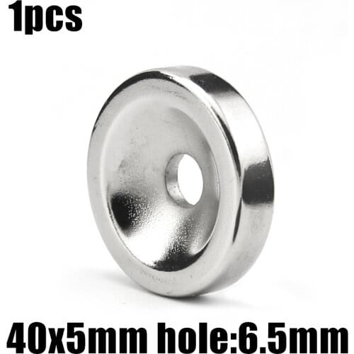 1pcs 40 x 5 mm Hole: 6mm super Strong Round Neodymium Countersunk Ring Magnets Rare Earth N50 Free Shipping