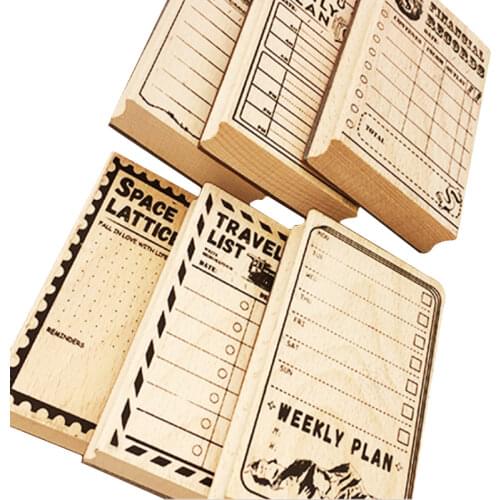 1pcs/lot Retro Wooden DIY Hand Account Record Life Self Students Stamp Arts& Crafts Gifts Stationery