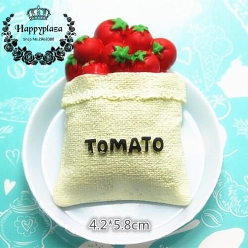 1Piece Cute 3D Resin Tomato Bag Food Art Flatback Cabochon DIY Craft Decoration,42*58mm