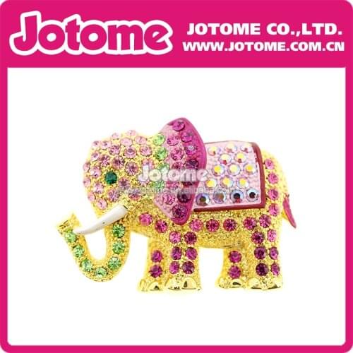 100pcs/lot Colorful Elephant Crystal Brooch Pin Fashion Women Jewelry