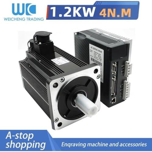 110 Servo Motor System 1.2KW 3000RMP Servo Motor Driver Set 4N.M with Servo Driver