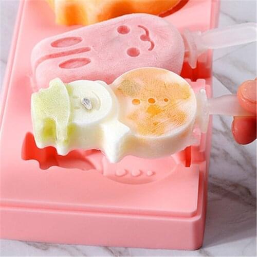 2/3 Cavity Homemade Food Grade Silicone Ice Cream Molds 2 Size Ice Lolly Moulds Freezer Ice Cream Bar Molds Maker with Sticks