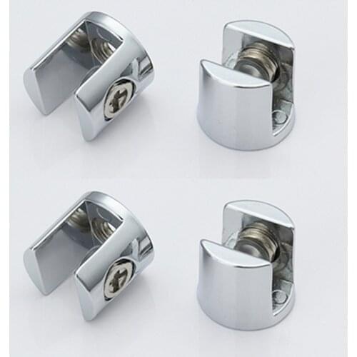 4pcs Glass Clamp Glass Plated Brackets Zinc Alloy Chrome finish Shelf Holder Support Brackets Clamps For 6-8mm/ 8-10mm/ 10-12mm