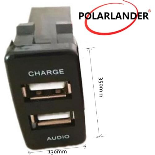 2.1A 12V Interface Socket Dual USB Car Charger indoor/outdoor and Audio input function for Nissan hot