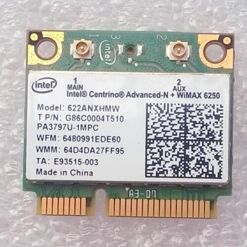 Intel Wifi Wimax Link 6250ANX WIMAX Wireless Card 622ANXHMW 802.11a/b/g/n 300Mbps, PA3797U-1MPC