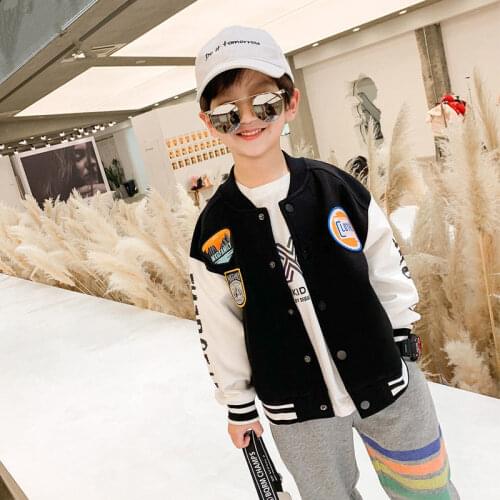 Spring Patchwork Baseball Jacket Big Kids Fashion Clothes For Teen Teens Boys Cardigan 8 To 12 Children Outwear Coats Jackets