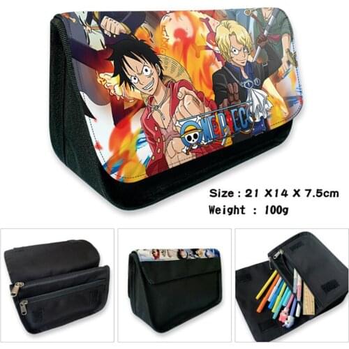 Anime One Piece Pencil Case Cosmetic Bag Stationery Box Students School Trafals Gallo Pen Pencile Pouch Bags Gift Cosplay