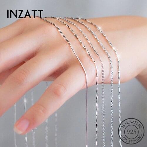 INZATT Minimalist Real 925 Sterling Silver Choker Necklace For Women Minimalist Fine Jewelry Wholesale Chain Accessories
