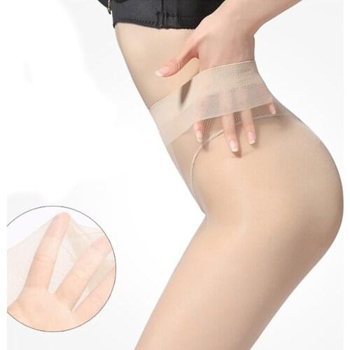 Womens Stretch High Waist Stockings Sexy Breathable Pantyhose Summer Ultra-thin Nylon Ladies 5D Tear-resistant Slim Stockings