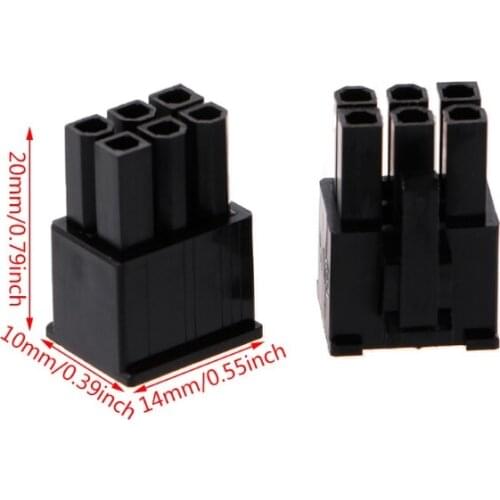 D0AC 50 Pcs 4.2mm 6P 6 Pin Male Power Connector For PC Computer PCI-E Plastic Shell