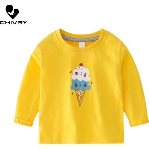 2021 Spring Autumn Kids Girls T Shirt Cute Cartoon Unicorn Bow Long Sleeve Baby Girls T-shirts O-neck Cotton Sweatshirt Tops