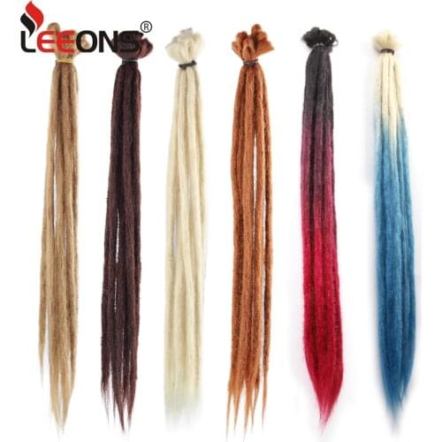 Leeons 20inch Handmade Dreadlocks Crochet Hair Dreadlock Hair Extension Ombre Braiding Hair Synthetic Dreads Loc Hairpiece