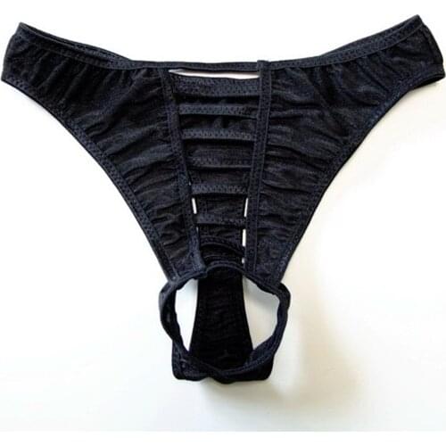 Erotic Underwear for Men Gay Thong Hollow Out Mens Bikini G-string Erotic Penis Hole String Homme 5 Colors