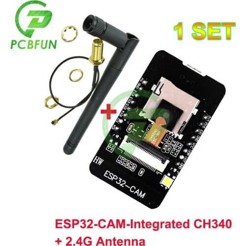 ESP32-CAM-Integrated CH340 WIFI Bluetooth Development Board OV2640 Camera Auto Download MICRO USB to Serial Port + 2.4G Antenna