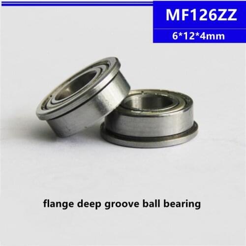 50/100/500pcs MF126ZZ 6*12*4mm LF1260ZZ flange deep groove ball bearing 6x12x4mm MF126Z Flanged bearing