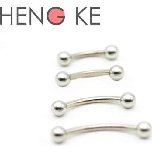 Surgical Steel Eyebrow Ring Bars Curved 1.2mm Barbell 6mm 8mm 10 12 14 16 Body Piercing Jewelry 16 Gauge Belly Bar