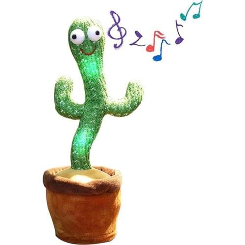 Cactus Plush Toy Electric Singing 120 Songs Dancing And Twisting Cactus Luminous Recording Learning To Speak Twisting Kids Gift