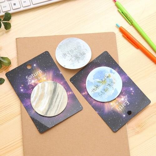 DL Stationery N Post Wholesale creative science fiction planet convenience sticker earth moon sky circular note book