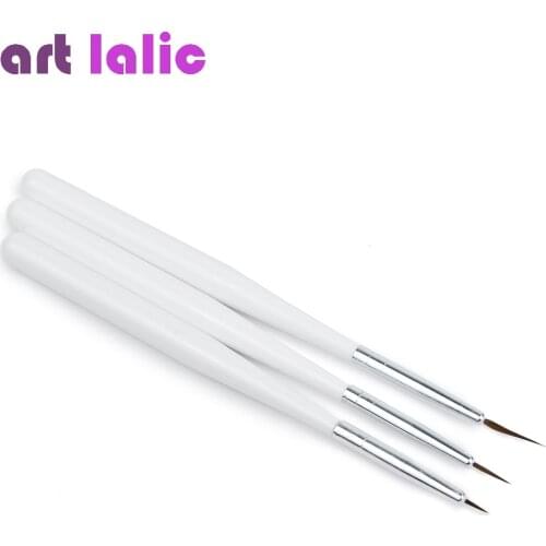 3 PCS Acrylic French Nail Art Liner Brushes Drawing Dotting Nail Brush Manicure Pen Styling Tools