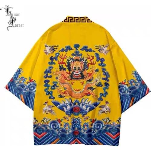 Chinese Dragon 3D Printing Kimono Haori Yukata Women/Men Fashion Summer Casual Cool Short Sleeve Streetwear