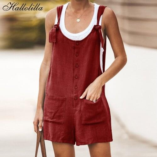 Cotton Linen Playsuit Overalls for Women Bodysuits Women Streetwear Romper Jumpsuit Woman Clothes Womens Jumpsuits Bodysuit 2020