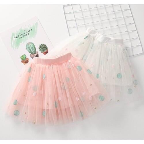 Summer Kids Children Dot Embroidery Pattern Skirt Elegant Skirts Baby Girl Clothes Dance Costume for Toddler Infant New Skirt
