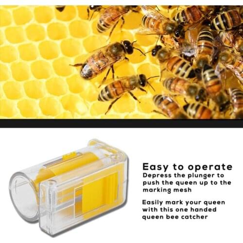 Beekeeper One Handed Plunger Plush Bee Queen Marking Catcher Marker Bottle Cage